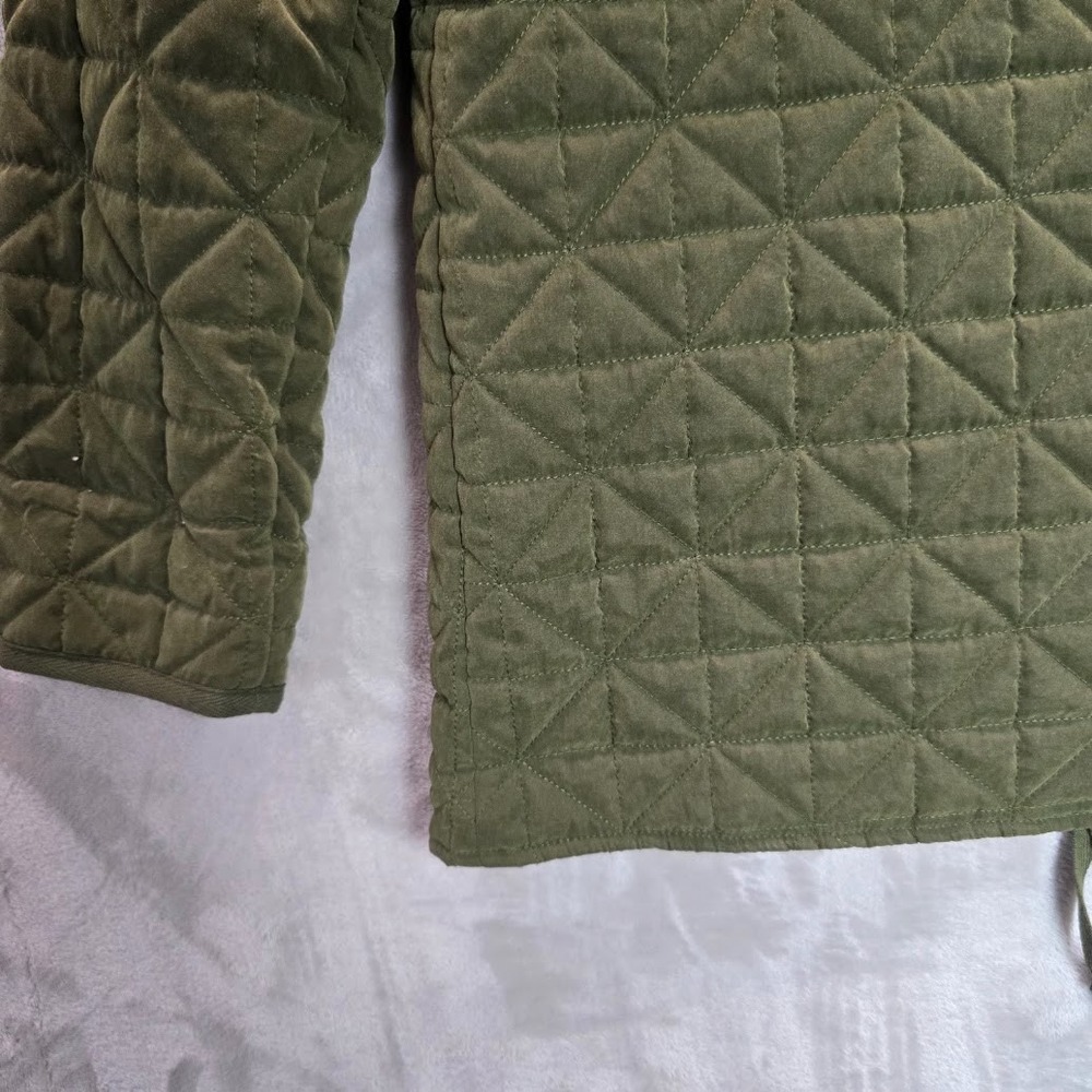 Signature Weekend Olive Green Quilted Jacket Women's XL Belted Zip Front Lined - Picture 8 of 12